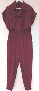 Mono retro de algodón de mezcla de lino frambuesa para dama talla S/M - Imagen 1 de 8