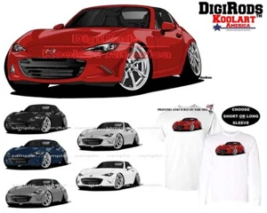 Mazda Miata MX-5 MX5 RF Model DigiRods / Koolart Cartoon Car T Shirt S-5X - Picture 1 of 7