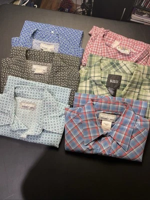 Wrangler Western, 511, Double S, Multicolored Pearl Snaps Lot of 6 Size Medium - Image 1 of 4