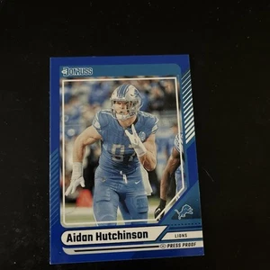 2024 Donruss Press Proof Blue #94 Aidan Hutchinson Detroit Lions Color Match - Picture 1 of 3