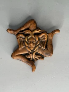 3 in runder Terrakotta sizilianischer TRINACRIA Mythologie SIZILIEN Mid Century - Bild 1 von 3