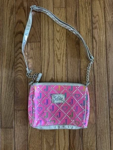 Justice Girls Crossbody Bag Ombre Purse Pink Silver Sequins Multicolor Print EUC - Picture 1 of 3