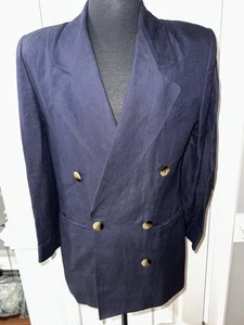 BLAZER HARVE BENARD, 100% LINO, AZUL HOMBRE, DOBLE BOTONADURA, A MEDIDA Talla: 40R - Imagen 1 de 7