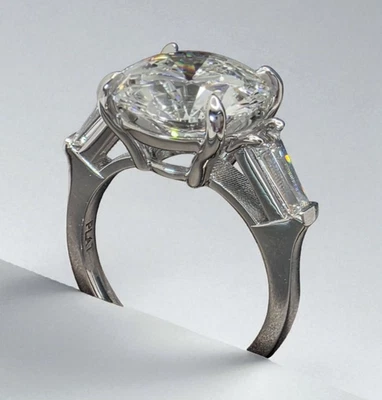 Anillo de compromiso redondo de diamantes cultivados en laboratorio IGI 5,60 quilates E VS1 IGI platino 950 Foto 1 de 4