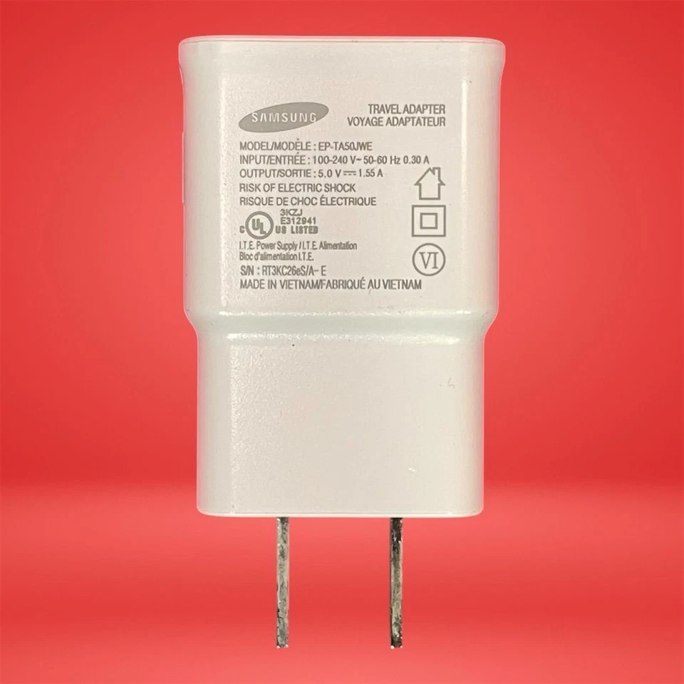 Paquete de cable adaptador cargador de pared Samsung (paquete de 5) blanco Foto 1 de 4