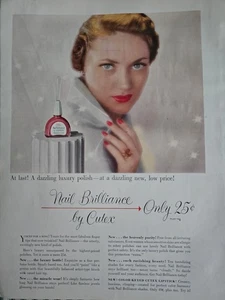 1948 Cutex Nail Brilliance Fingernail luxury polish Vintage Cosmetic ad - Picture 1 of 1
