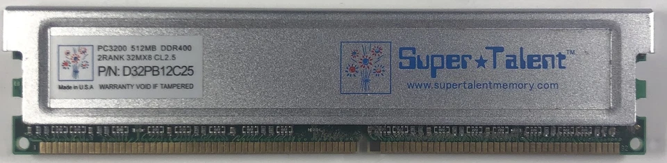 Super Talent D32PB12C25 512MB DDR Desktop RAM Memory - Image 1 of 1