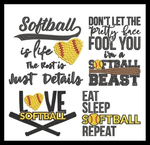 Machine Embroidery Softball Designs: Inspirational Patterns Collection - Picture 1 of 5