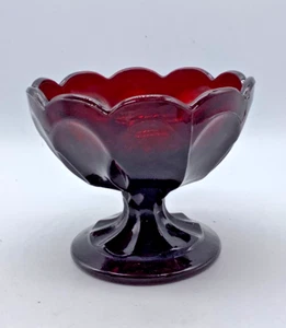 Anchor Hocking Glass Ruby Red Fairfield Pedestal Candy Dish Compote Bowl, 3.75” - Picture 1 of 4