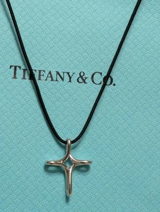 Tiffany & Co. Platinum PT950 Open Infinity Cross Pendant Necklace - Picture 1 of 13