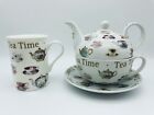 Tea Time Leonardo Collection England Teapot Mug Plate Bowl Ceramic Breakfast Set
