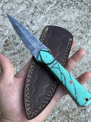 Cuchillo daga de caza DAMASCO forjado a mano personalizado hecho a mano coleccionable Foto 1 de 3