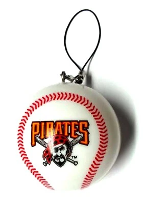 PITTSBURGH PIRATES DANGLER 2" ROUND MINI BALL NEW LICENSED MLB CHARM ORNAMENT  - Image 1 of 2