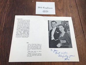 rex meets patricia roc . signed by the director of the world film circle 50s