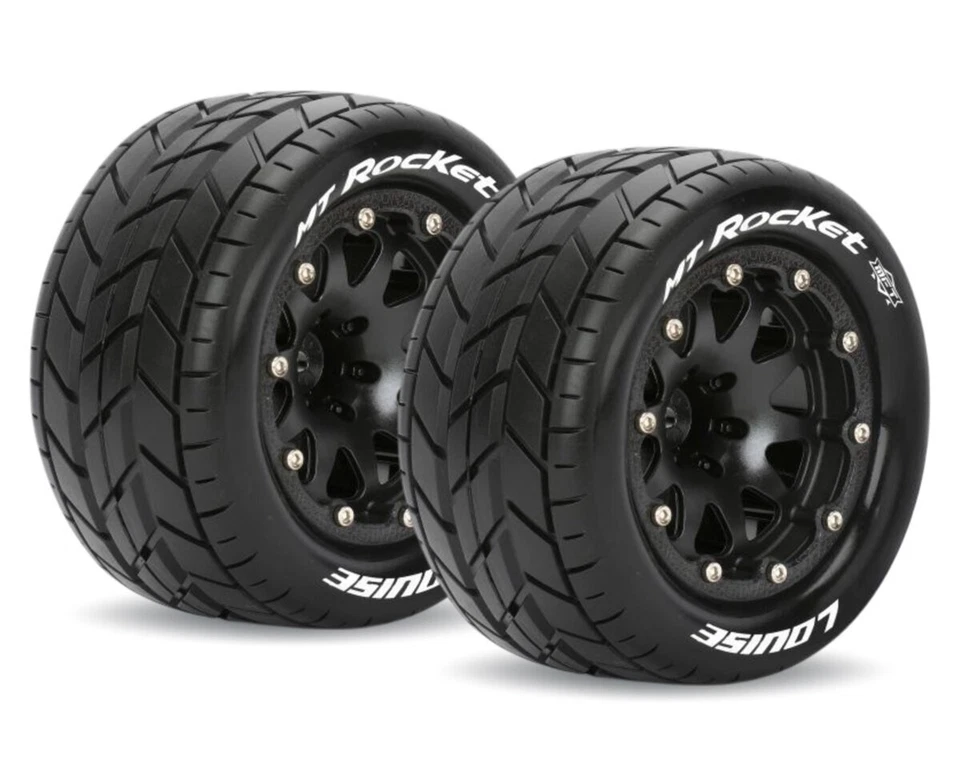 LOUISE MT Rocket 1/10 Reifen auf Felge schwarz 14mm 1/2 Offset LOUT3307SBM  - Bild 1 von 1
