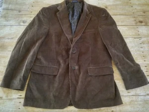 Mens Suit Coat Stafford Size Large? Brown Corduroy Blazer Paisley Sportcoat - Picture 1 of 8