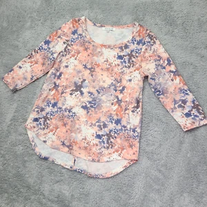 Rose + Olive Shirt Top Women's size Medium Pink Tie Dyed Boho Button Rear - Picture 1 of 16