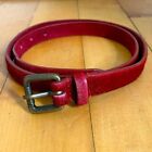 Vintage Red Leather Calf Hair Belt - 32”