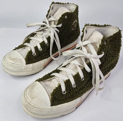 Converse Shoes Juniors 6 Womens Size 7.5 All Star Sherpa 673198C Green High Top - Image 1 of 4