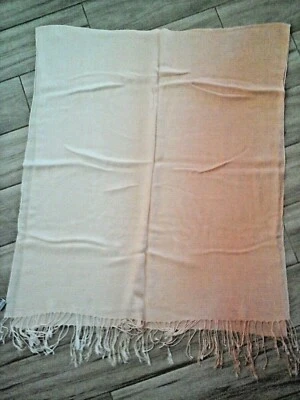 Dreamsacks Bamboo Dreams by Pashbu Peach Ombre Fringed Shawl Scarf    Size 70x30 - Image 1 of 4