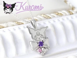 Sanrio Kuromi Band Motiv Zubehör Silber 925 Halskette natürliche Diamanten - Bild 1 von 8