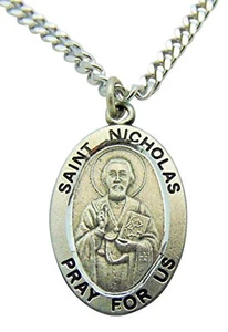 Westman Works St Nicholas Solid Pewter Patron Saint Medal One Inch with Stainle - Picture 1 of 2