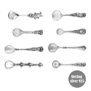 Kaviarlöffel Salzlöffel 8er Set massiv Sterlingsilber 925 Vintage Stil - Bild 1 von 10