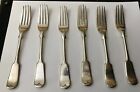 Antique 6 X Silver Plated Eye Witness Sheffield Fiddle 17cm Forks -  Cutlery