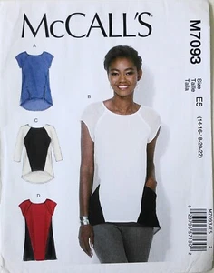 McCalls 7093 Misses Tops Tunics Sewing Pattern Sz 14-22 - Picture 1 of 1