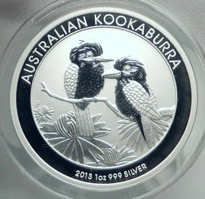 2013 AUSTRALIA Kookaburra Birds Silver 1oz Australian ANACS MS70 Coin i79226 - Picture 1 of 5