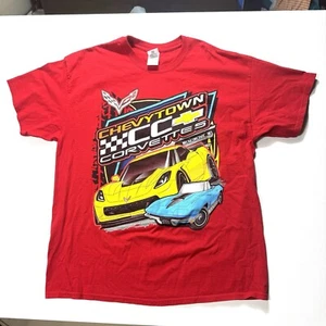 Vintage Classic 90’s And 60s Chevy Red Corvette  Speed Shop T Tee Shirt Men’s XL - Picture 1 of 5