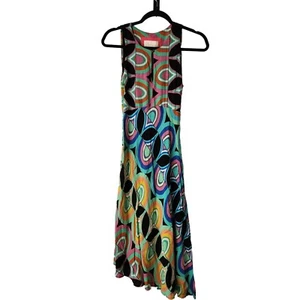 Vestido Anthropologie Kenzie Años 70 Retro Geométrico Asimétrico Midi Para Mujer 4 - Imagen 1 de 10
