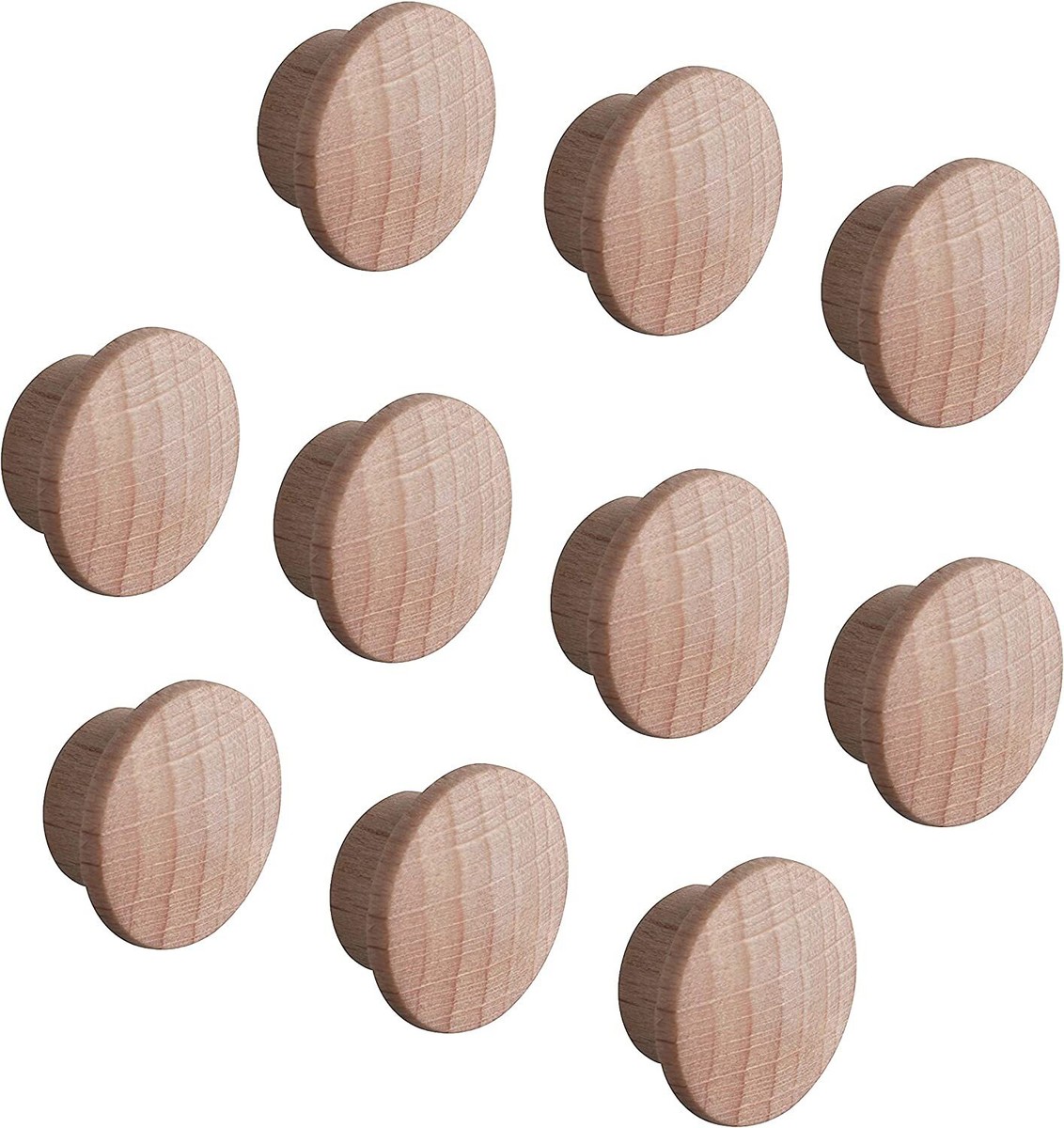 10x Abdeckkappen Aus Buche - 20/15 Mm Zierkappen Für Schrauben