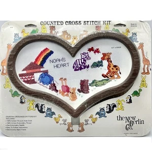 The New Berlin Co. COUNTED CROSS STITCH Country Critters Kit NOAH’S HEART USA - Imagen 1 de 13