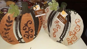 Metal Pumpkin Harvest Fall Decor Thanksgiving Halloween HOme Decor 10" x 9" - Picture 1 of 4