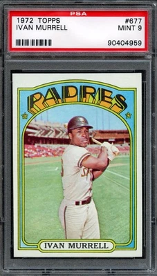 BB - 1972 Topps - #677 - Ivan Murrell  - PSA 9 - MINT - Image 1 of 2