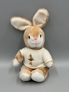 Peluche coniglietto coniglietto marrone vintage 12" peluche in camicia made in Korea - Foto 1 di 8