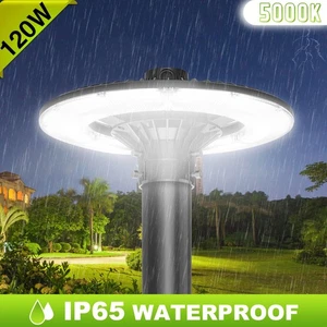 120W Outdoor Garden IP65 LED Post Top Pole Light Dusk to Dawn AC 100-277V 5000K - Picture 1 of 10