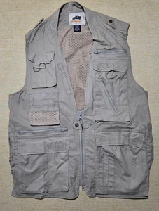 Humvee Safari Fishing Vest M Tactical Travel Utility Multi Pocket Khaki Mesh - Picture 1 of 6