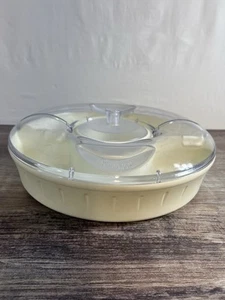 Pampered Chef Chillzanne Covered Round Veggie Fruit Sectional Server Tray # 2791 - Picture 1 of 9