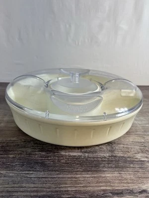 Pampered Chef Chillzanne Covered Round Veggie Fruit Sectional Server Tray # 2791 - Image 1 of 4