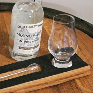 Whiskey Dropper Set – Barrel Stave Holder with Glencairn Glass & Water Pipette - Picture 1 of 6