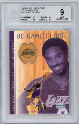 2001-02 UD Hardcourt KOBE BRYANT UD Game Floor Relic #KB LAKERS HOF BGS 9 N804 - Image 1 of 3