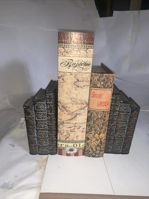 Пара старомодный книга деко хранения коробка.цветы и секретный сад 13,5 и 10 дюймов - Изображение 1 из 4