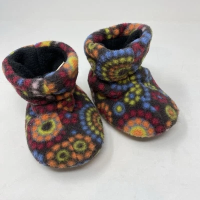 Acorn 6-12m Months Infant Baby Girls Unisex Fleece Bootie Slippers Flowers - Image 1 of 4