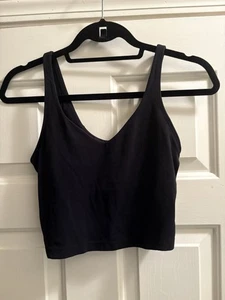 Sujetador deportivo Lululemon para mujer talla 6 negro cuello en V compresión forrado inalámbrico - Imagen 1 de 4