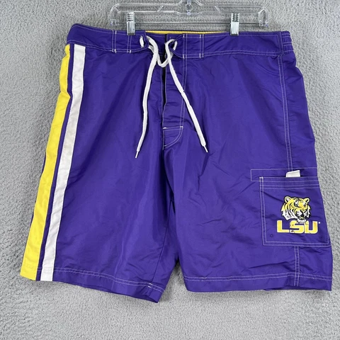 LSU Tigers Swim Trunks Shorts Mens XL Purple Lined Pocket NCAA Cover