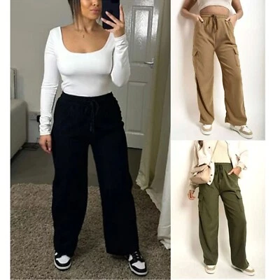 Женские широкие брюки карго женские боевые универсальные брюки Palazzo низ брюки для бега - Изображение 1 из 4