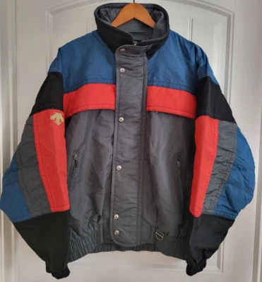 Vintage Descente Men's Ski Jacket Gray/Blue/Red/Black Medium - Image 1 of 4