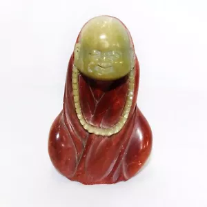 "Buda de piedra tallada con cuentas dos tonos altos redondos 3,75""" - Imagen 1 de 6